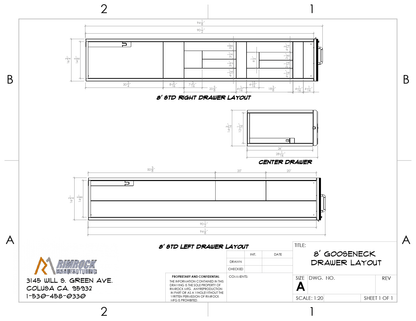 8' Gooseneck Bedbox – Truck Drawer Storage System