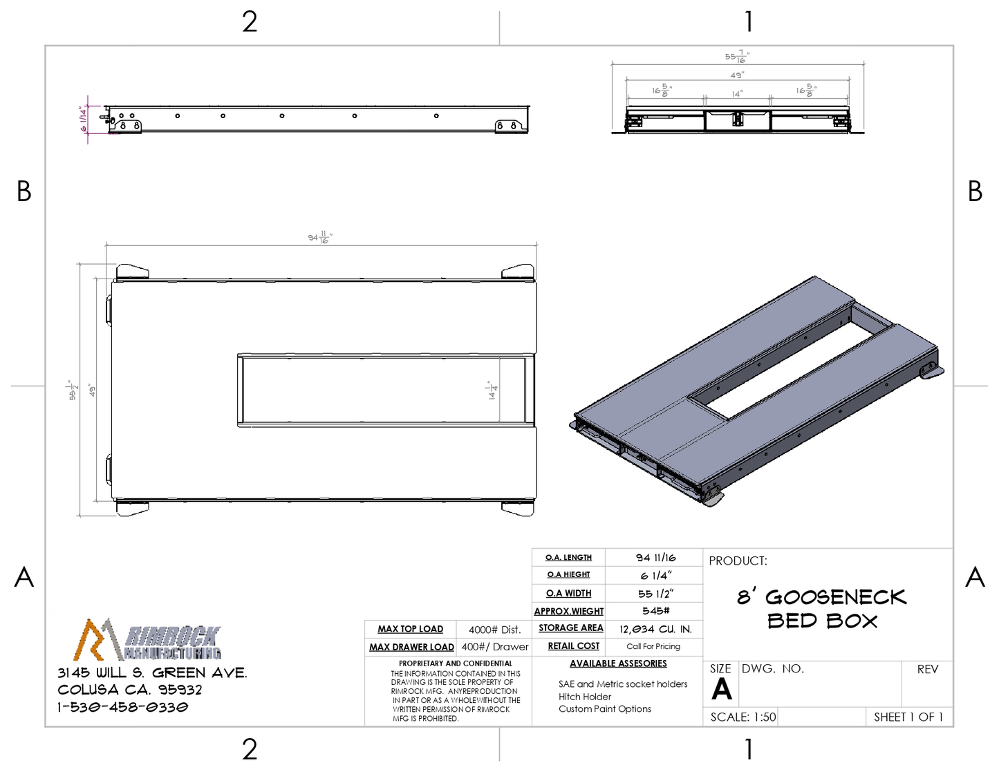 8' Gooseneck Bedbox – Truck Drawer Storage System