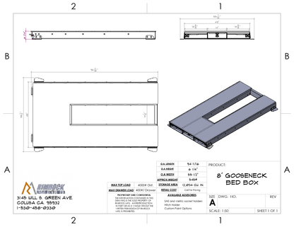 8' Gooseneck Bedbox – Truck Drawer Storage System
